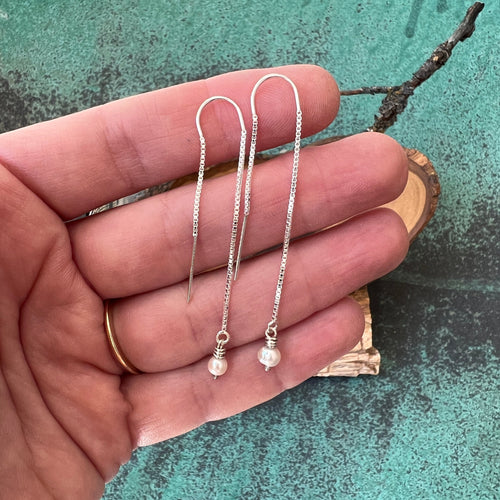 Freshwater Pearl Threader Earrings with U