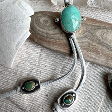 Petite Turquoise Lady Bolo Necklace w/ handmade turquoise bead ends