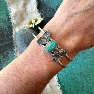 Bracelet Lithothérapie Turquoise Et Argent – Modèle Papillon, Neuf Avec étiquettes, Envoi Depuis La France