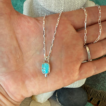 Turquoise Necklace, Italian beveled chain