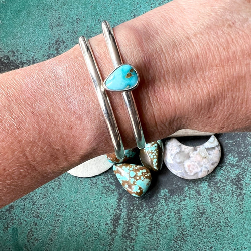 Lightweight Turquoise Cuff Bracelet Stacker SET