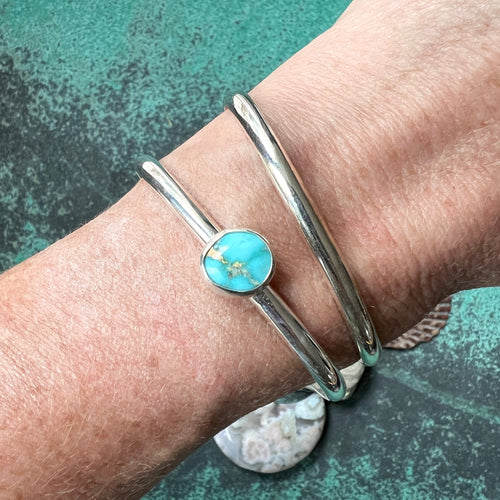 Lightweight Turquoise Cuff Bracelet Stacker SET
