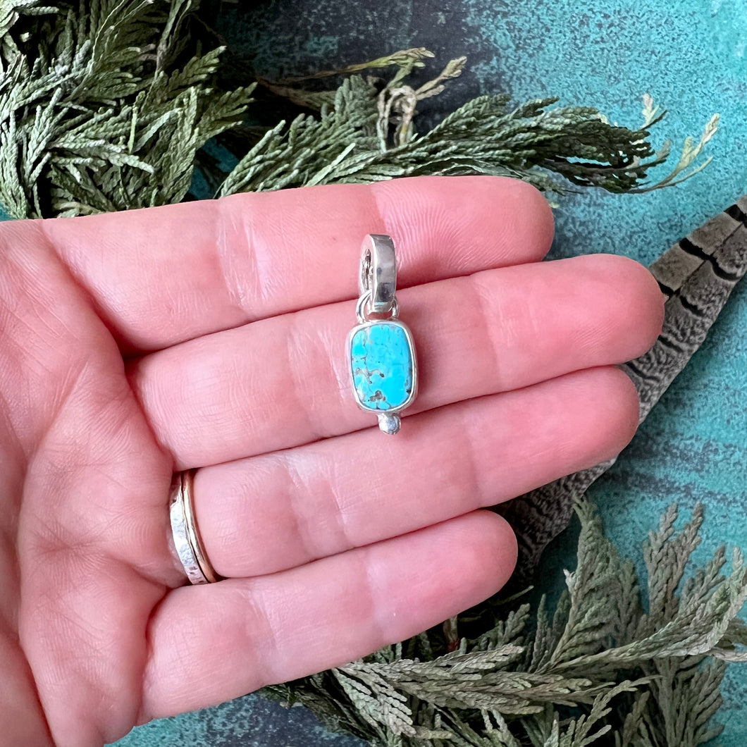 Turquoise Gemstone Charm w/ Carabiner Clasp