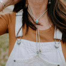 Petite Turquoise Lady Bolo Necklace w/ handmade turquoise bead ends